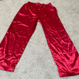 SXY Women's Solid Color Red Drawstring Waist Straight Leg Pants Size XL thumbnail 5