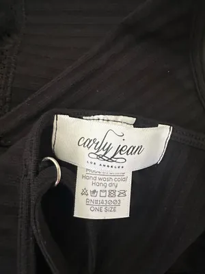 Carly Jean Los Angeles Black Unlined Lace Bralette One Size Adjustable Straps thumbnail 3