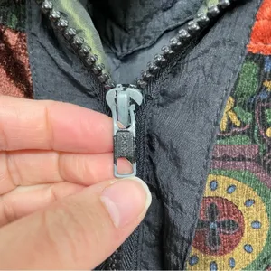 Vintage Atlantic Highlands Black & Green 1990s Parka Coat Womens M Patchwork thumbnail 6