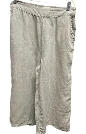 Nicole Miller size L100% linen wide leg cropped pants. thumbnail 1
