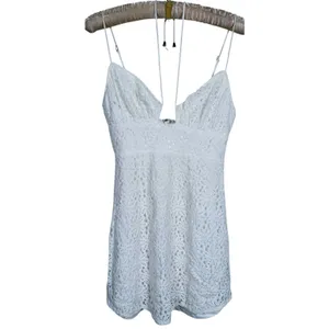 Selfie Leslie Floral Lace Tie Bust Mini Dress Medium White Coquette Bridal Event thumbnail 2