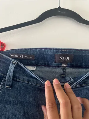 NYDJ Marilyn Straight Jeans Womens 16W Medium Wash Minimalist Casual Comfy thumbnail 4