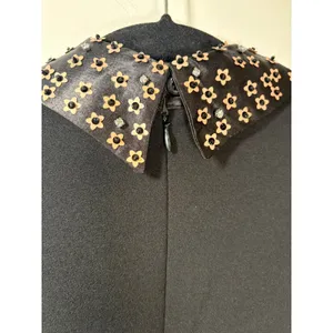 Betsey Johnson NWT Shift Dress Black Floral Embellished Collar Classic Size 4 thumbnail 5