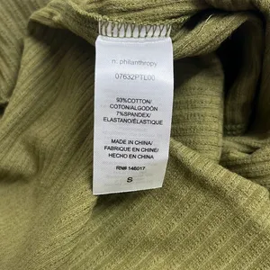 Revolve n:Philanthropy Ribbed Bodysuit Olive Green Square‎ Neck Thong NWT Small thumbnail 8