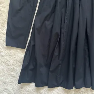 Abercrombie & Fitch Dress Long Sleeve Poplin Babydoll Mini Black Tall Sz MT thumbnail 6