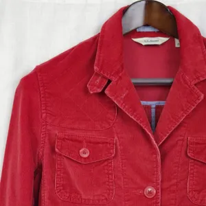 LL Bean Shooting Styled Red Corduroy Jacket XS thumbnail 7
