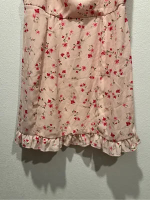 Altar’d State Blush Pink Floral Ruffle Mini Dress Size Large L thumbnail 4