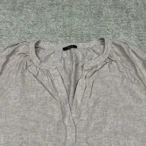 Quince Peasant Top Womens XL European Linen Popover Shirt Mauve Pink Boxy Eco thumbnail 2