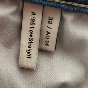 Abrand Jeans A '99 Low Straight Women Light Wash Denim Classic Y2K Jeans‎ 32/14 thumbnail 4