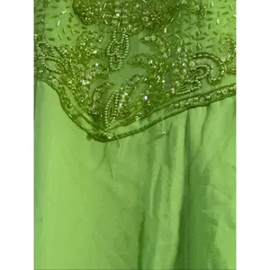 Vintage Alyce Designs Lime Green High Slit Formal Dress Sequins 6 prom wedding thumbnail 3