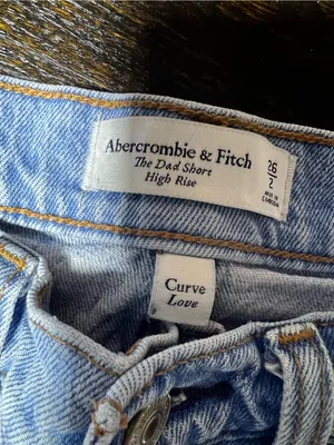 Abercrombie & Fitch Curve Love The Dad Short High Rise Jean Shorts 26/2 thumbnail 7