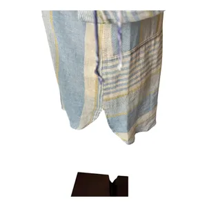 Soft Surroundings‎ Shirt Women Medium Blue Floreale Striped Popover Linen Top thumbnail 7