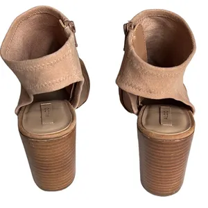 Aldo Barefoot Nude Peep Toe Suede Ankle‎ Booties Size 8 thumbnail 5
