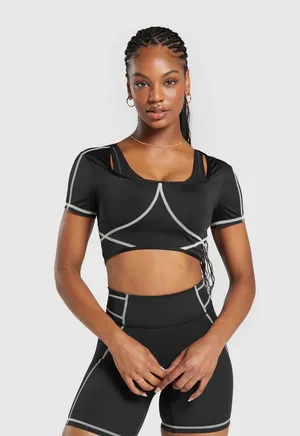 Gymshark Stitch Feature Crop Top thumbnail 1