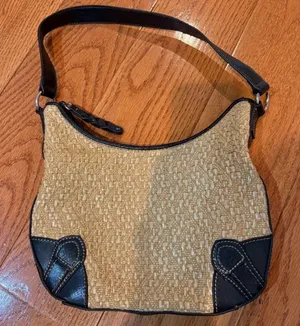 Vintage Stone Mountain Woven Straw Shoulder Bag Boho Coastal Purse Y2K thumbnail 1