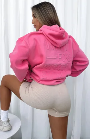 Right On The Line Hoodie Pink White Fox Boutique S/M thumbnail 2