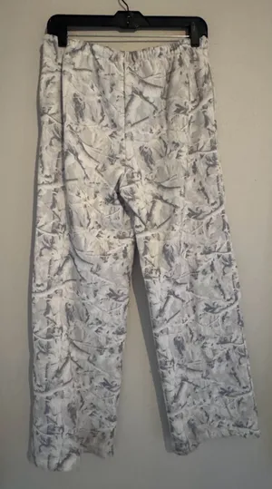 SWS Athletics White and Grey Branch Print Fleece Jogger Sweatpants Size M thumbnail 4