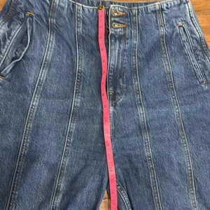 Zara High Rise Slouchy Panel Ankle Cropped Denim Jeans - Size 00 thumbnail 7