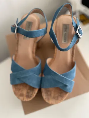Steve Madden Brava Blue Suede Platform Heels thumbnail 3