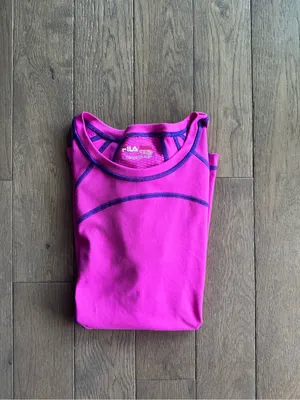FILA Women's Short-Sleeve Performance Tee in Fuchsia with Purple Contrast thumbnail 7