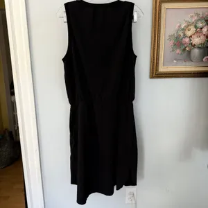 Athleta Rincon Dress Black Sleeveless Drawstring Waist‎ Activewear MIDI Large thumbnail 4