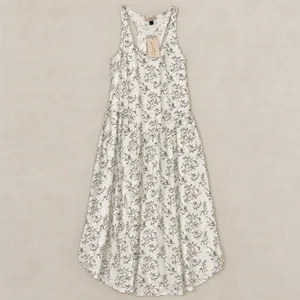 Universal Thread Cream Floral Racerback Midi Dress with Pockets Size M NWT thumbnail 4