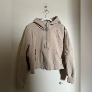 Lululemon Scuba Oversized Half-Zip‎ Hoodie Sweater in Trench Tan thumbnail 2
