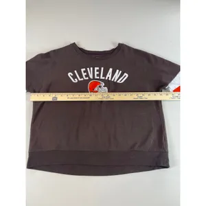 NFL Team Apparel Cropped Crewneck Fleece Sweatshirt M Charcoal Gray Cotton thumbnail 5