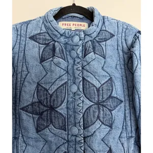 Free People Quinn Quilted Cotton Denim Jacket Women's Size XS thumbnail 3