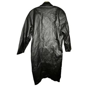Vintage Margo's‎ Black Leather Trench Coat thumbnail 5