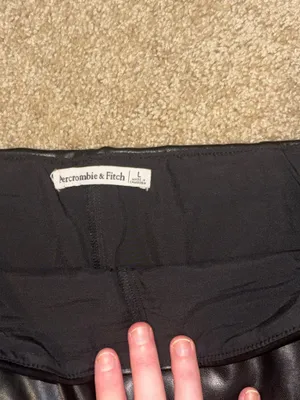 Abercrombie & Fitch Black Faux Leather Mini Skirt thumbnail 2