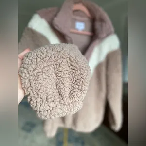 Nine‎ West Pullover Sweater Cozycore Valentines Sherpa Teddy Soft Zip Fluffy thumbnail 5