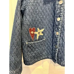 Don't Mess With Texas Quilted Denim Barn‎ Jacket XL Blue Patchwork Corduroy XL thumbnail 2
