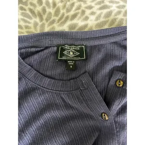 GH Bass Ribbed Henley Top Small Navy Blue Pointelle Gorpcore Granola Minimalist‎ thumbnail 2