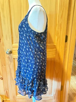 Abercrombie & Fitch floral drop-waist mini dress blue floral women’s M vintage thumbnail 3