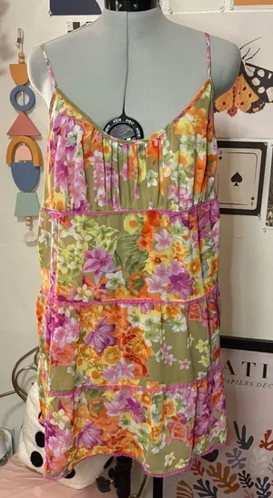 Morgan Taylor Intimates Floral Slip Dress — Size L thumbnail 1