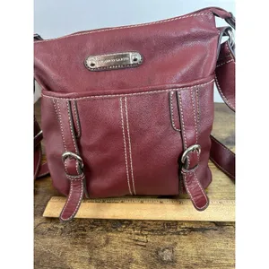 Franco Sarto Burgundy Shoulder Bag Faux Leather Zip Purse Adjustable Strap thumbnail 10