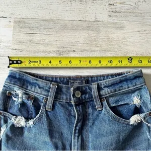Abercrombie & Fitch Mom High Rise Jeans Denim Medium Wash Distressed Curve 25/0R thumbnail 11