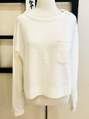aerie White Long Sleeve Top XS thumbnail 1