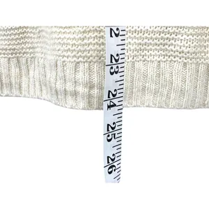 New‎ York & Company Open-Knit Shimmery Cowl Neck Sweater Large Cream Gold Top thumbnail 8
