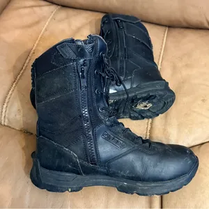 First‎ Black Combat Boots Size 8 thumbnail 7