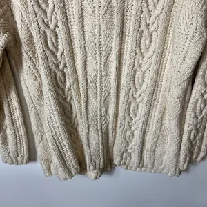Lauren Ralph Lauren Cardigan Sweater Cable Knit Fisherman pockets women's medium thumbnail 10