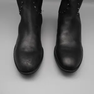 Sam Edelman Paxton Knee High Studded Moto Boots 9M-WC Black Leather Wide Calf thumbnail 3