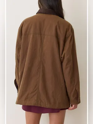 Marine Layer Riley Cotton Barn Jacket in Brown S thumbnail 7