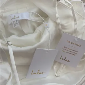 Lulus Lovely Endearment White Satin Sleeveless Backless Maxi Dress XS Bridal thumbnail 6