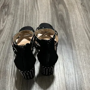 Chic Black Studded Women's Heels Size 10 thumbnail 3