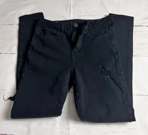 American Eagle Outfitters Women's Distressed Black Skinny Jeans Sz 4 thumbnail 1