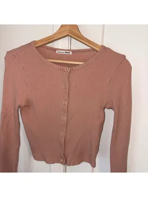 Reformation Jeans $148 Womans Small ribbed button-front crop top Summer Shirt thumbnail 5