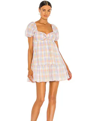 Amanda Uprichard | Goldie Pastel Gingham Mini Dress thumbnail 6