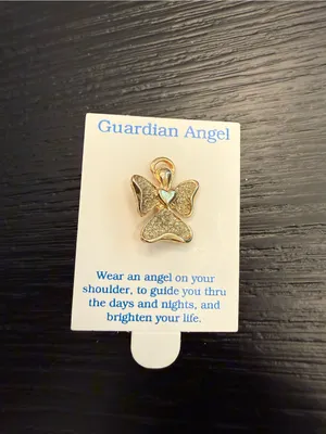 NWT Guardian Angel Lapel Pin Gold and Silver Pin Costume Jewelry thumbnail 2